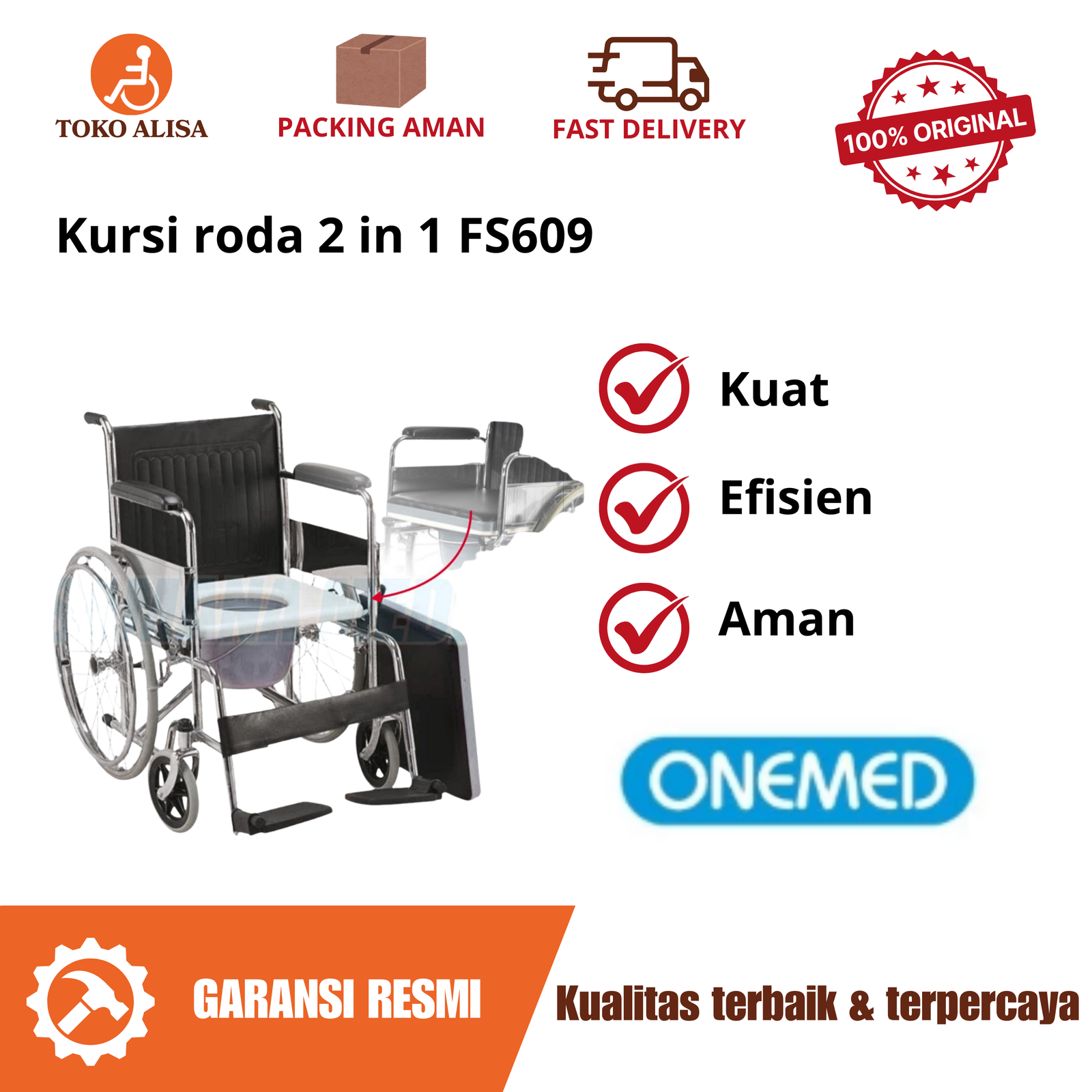 Kursi roda 2 in 1 FS609
